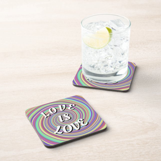 Dessous-de-verre Tapis de boisson de la Fierté Love Is Love (Côté Droit)