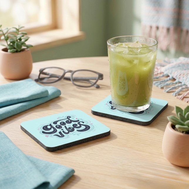 Dessous-de-verre Tapis de boisson Good Vibes (Créateur téléchargé)