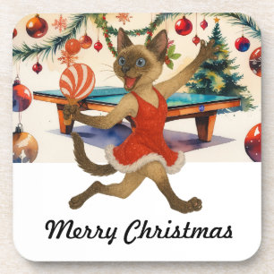 Dessous-de-verre Tapis de Noël Ping Pong pour les amateurs de chats