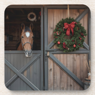 Dessous-de-verre Tapis de Noël pour centre équestre