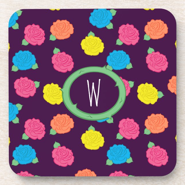 Dessous-de-verre Tapis de souris Neon Roses (Devant)