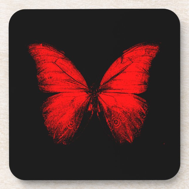Dessous-de-verre Tapis de souris Papillon Rouge (Devant)