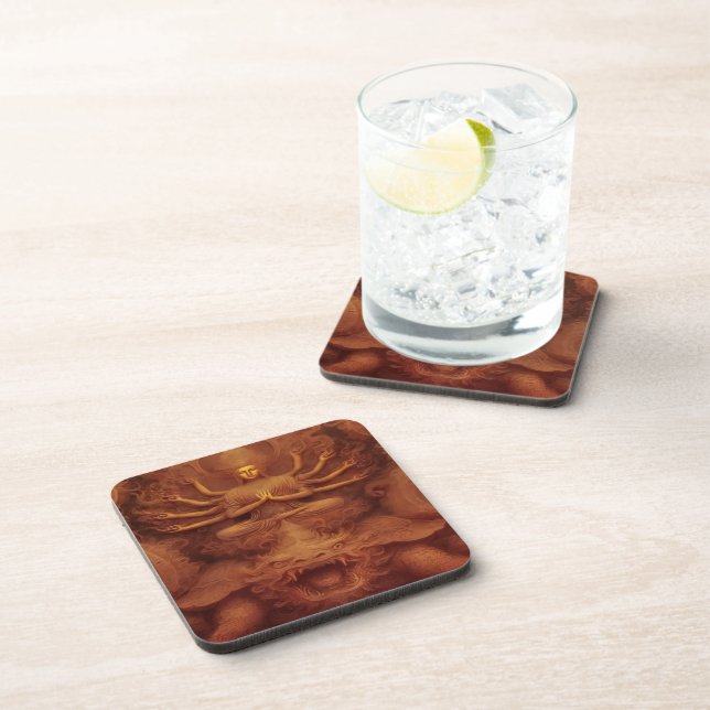 Dessous-de-verre Tapis de verre Cosmic Dragon Boisson (Côté Droit)