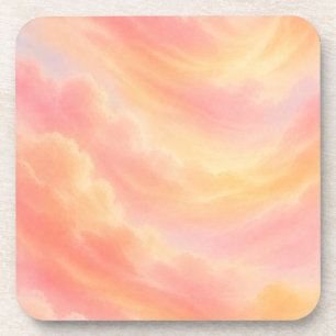 Dessous-de-verre Tapis de verre Nuages Pastel Esthétique Rose Pêc