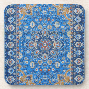 Dessous-de-verre Tapis persan turc bleu oriental antique