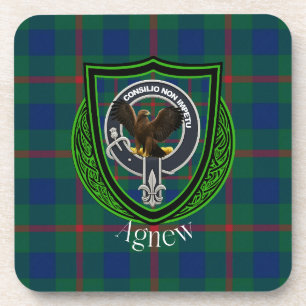 Dessous-de-verre Tartan et blason du clan écossais Agnew