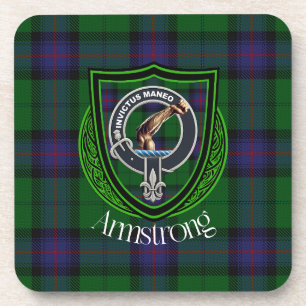 Dessous-de-verre Tartan et blason du clan écossais Armstrong