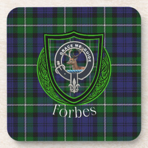 Dessous-de-verre Tartan et blason du clan écossais Forbes