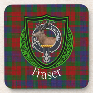 Dessous-de-verre Tartan et blason du clan écossais Fraser