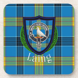 Dessous-de-verre Tartan et blason du clan écossais Laing