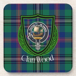Dessous-de-verre Tartan et blason du clan écossais Wood