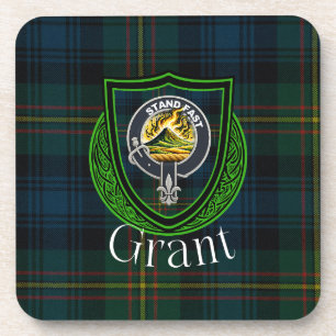 Dessous-de-verre Tartan et blason du clan Grant écossais