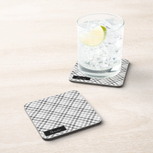 Dessous-de-verre Tartan Gris Monogrammé