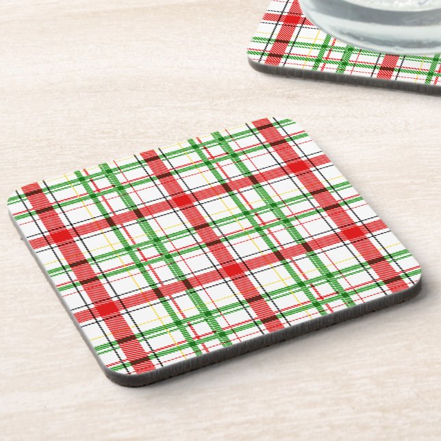 Dessous-de-verre Tartan plat de Noël - Blanc (Créateur téléchargé)