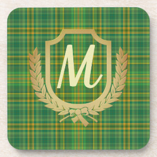 Dessous-de-verre Tartan vert riche (Plaid) personnalisé