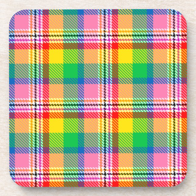 Dessous-de-verre Tartan vert rose (Devant)