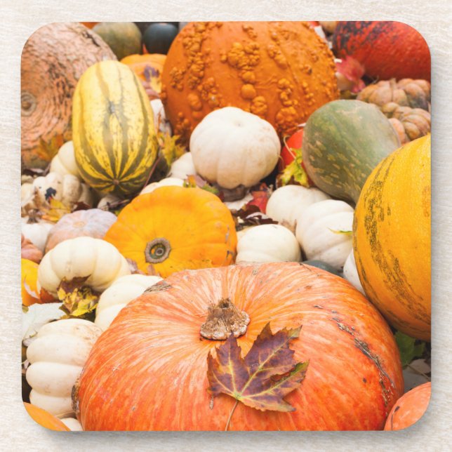 Dessous-de-verre Tas de citrouilles et de courges (Devant)