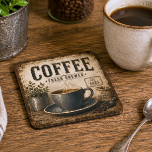 Dessous-de-verre Tasse de café rustique vintage