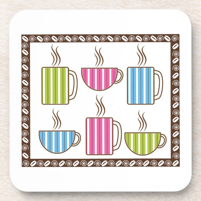 Dessous-de-verre Tasses à café rayées (Devant)