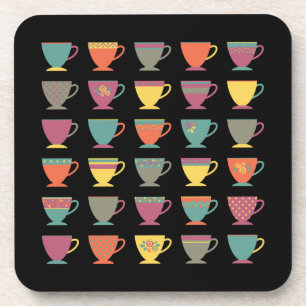 Dessous-de-verre Tasses à thé colorées, boisson chaude, tasses d'hi