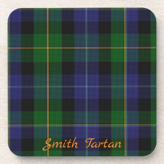 Dessous-de-verre Tasses mariage tartan Smith Lot de 6 (Devant)