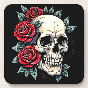 Dessous-de-verre Tatouage Rose du crâne