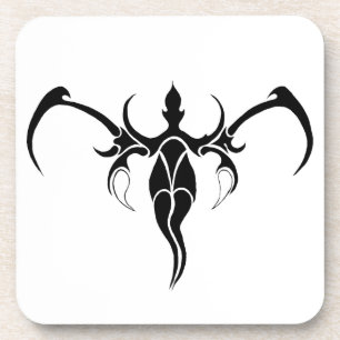 Dessous-de-verre Tatouage tribal des éléphants - noir et blanc