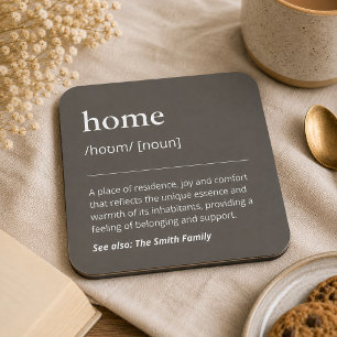 Dessous-de-verre Taupe Nom de Famille Personnalisé Moderne Chaud Gr