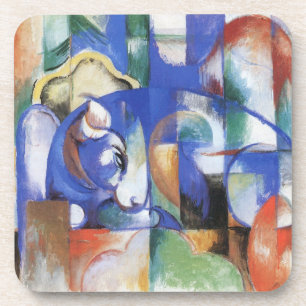 Dessous-de-verre Taureau couché par Franz Marc, Art cubiste vintage