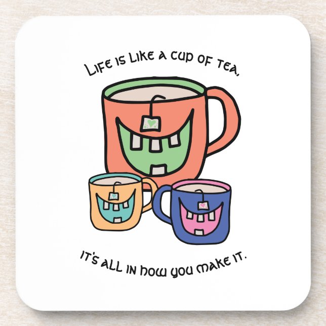Dessous-de-verre Tea Positivité Optimiste Thé Lover Phrase (Devant)