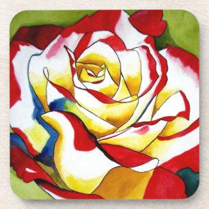 Dessous-de-verre Tea Rose aquarelle art original Flower