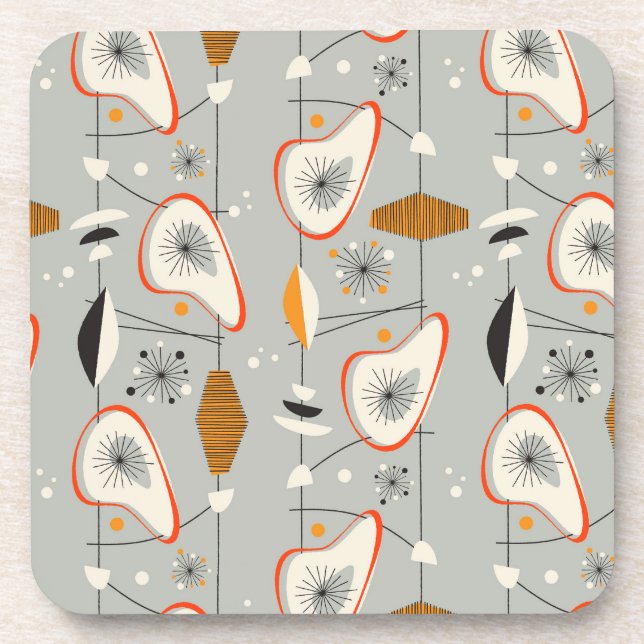 Dessous-de-verre Teal géométrique et motif bleu (Devant)