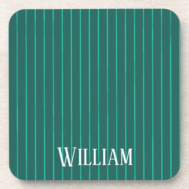 Dessous-de-verre Teal pinstripes (Devant)
