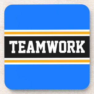 Dessous-de-verre TEAMWORK Fun Bleu Bleu Bleu Noir les années 70 Fra