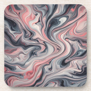 Dessous-de-verre Teintes tourbillonnantes de rose, gris et blanc