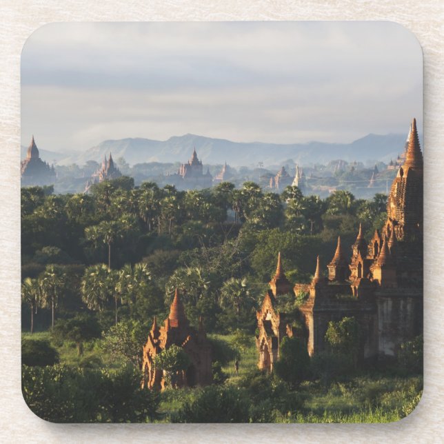Dessous-de-verre Temples au lever du soleil, Bagan, Myanmar (Devant)