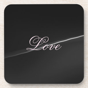 Dessous-de-verre Tendance gris foncé Wave Love Mariage Calligraphie
