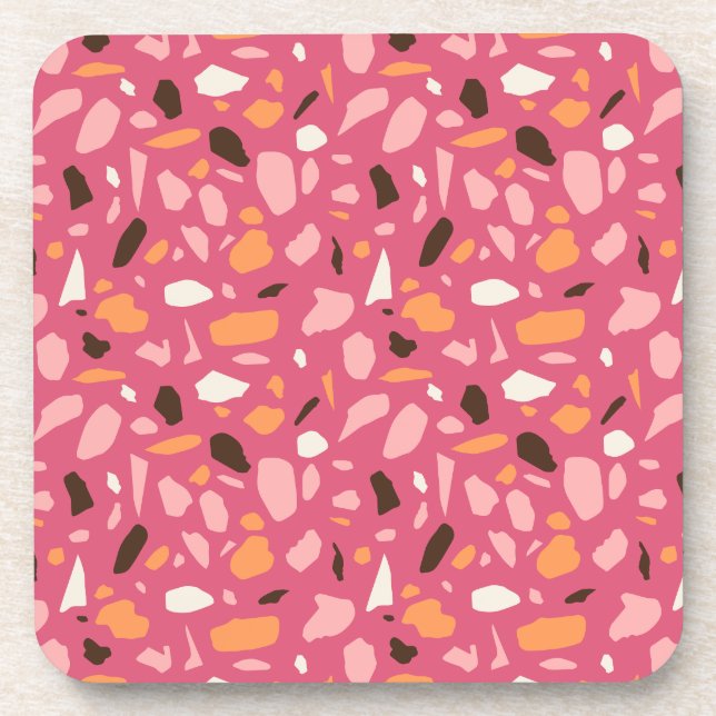 Dessous-de-verre Terrazzo Motif rose (Devant)