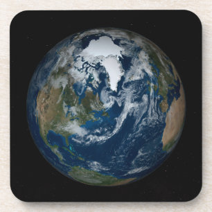 Dessous-de-verre Terre Avec Nuages Et Glace De Mer 2