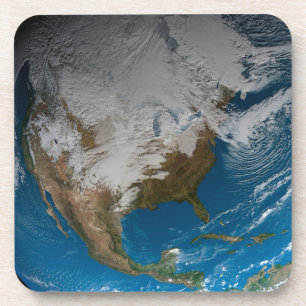 Dessous-de-verre Terre Pleine Avec Des Nuages Simulés Sur L'Amériqu