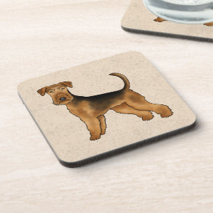 Dessous-de-verre Tervueren Airedale Terrier Chien de Dessin Animé M