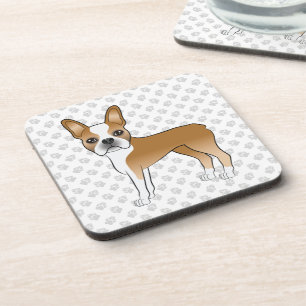 Dessous-de-verre Tervueren et blanc Boston Terrier Chien de dessin 