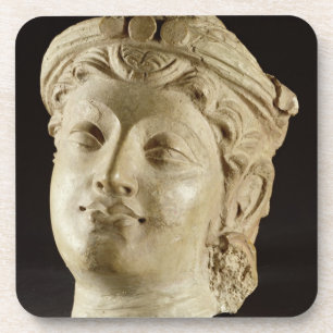 Dessous-de-verre Tête de stuc, Gandhara, ANNONCE du 4ème siècle