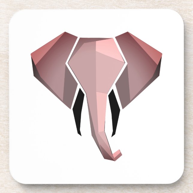 Dessous-de-verre Tête d'éléphant géométrique  (Devant)