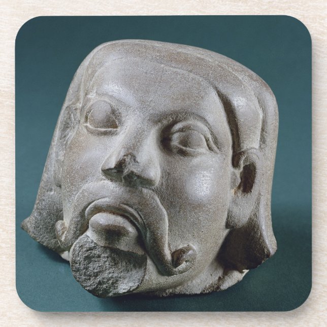 Dessous-de-verre Tête polie de grès d'un étranger, Sarnath, 3ème (Devant)