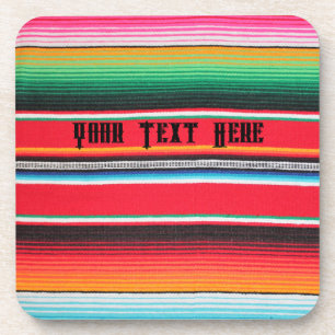Dessous-de-verre texte personnalisé de couverture de poncho mexicai