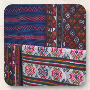 Dessous-de-verre Textiles colorés du Bhoutan