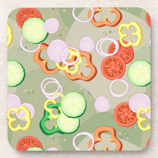 Dessous-de-verre Texture avec des tranches de légumes (Devant)