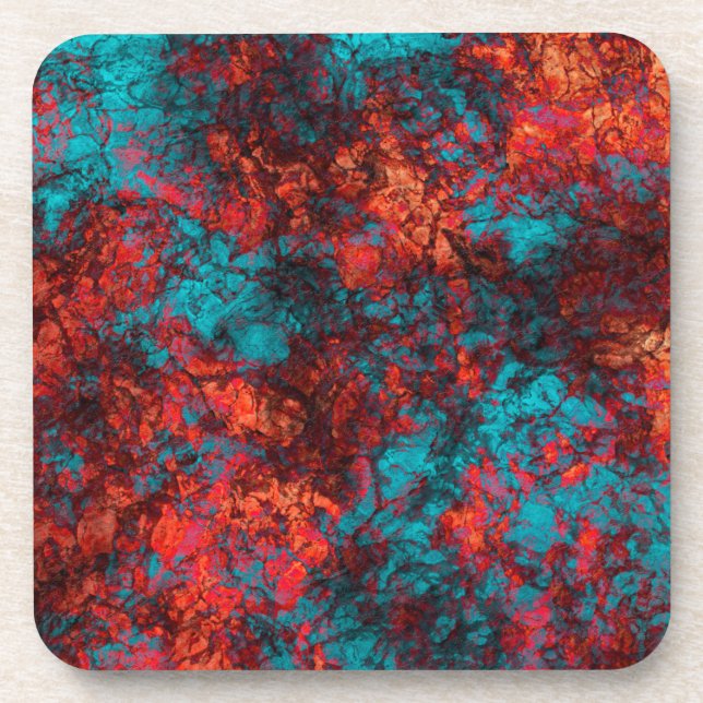 Dessous-de-verre texture bleu foncé texturé en marbre de daim (Devant)