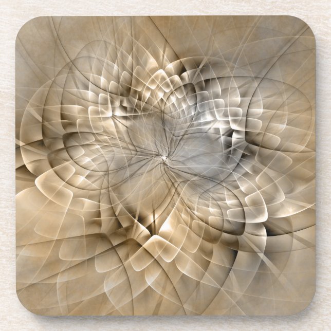 Dessous-de-verre Texture d'art fractal abstrait tons de terre (Devant)